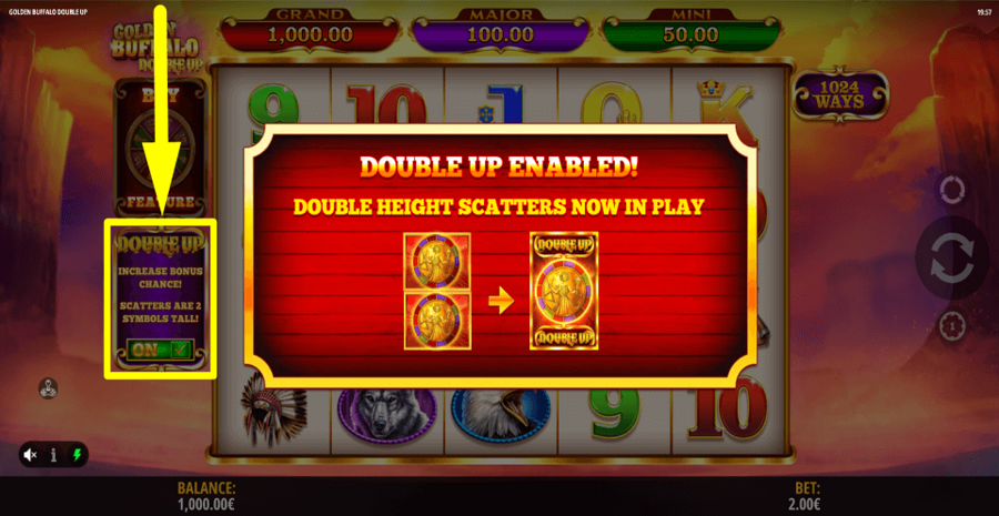 Golden Buffalo Double Up Double Up Feature