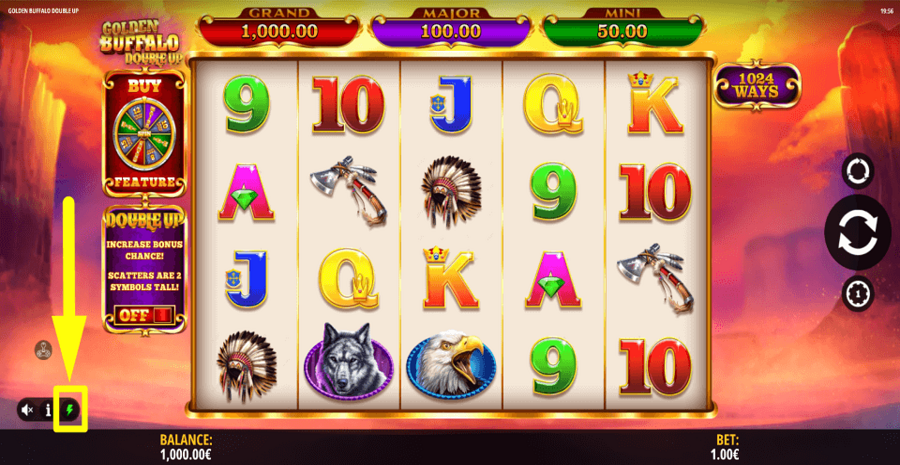 Golden Buffalo Double Up Turbo Spin Feature