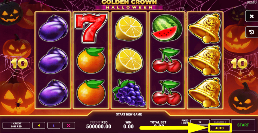 Golden Crown Halloween Autoplay Feature