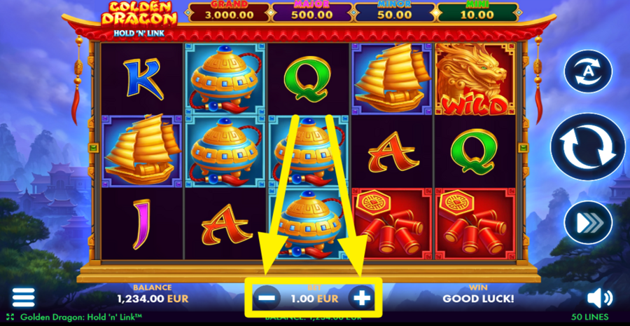 Golden Dragon Hold N Link Adjust Bet