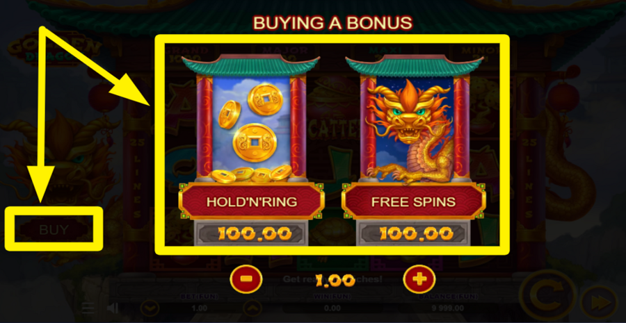 Golden Dragon Hold N Ring Buy Bonus