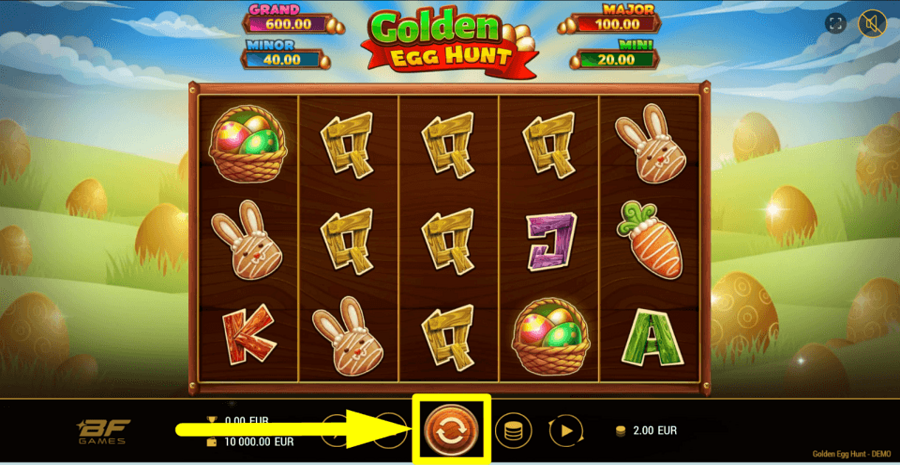 Golden Egg Hunt Spin Button