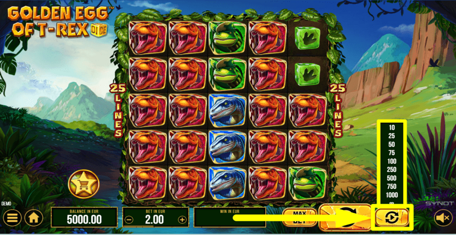 Golden Egg Of Trex Dice Autoplay Feature