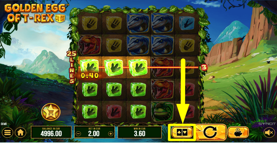Golden Egg Of Trex Dice Gamble Feature