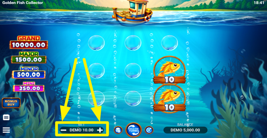 Golden Fish Collector Adjust Bet