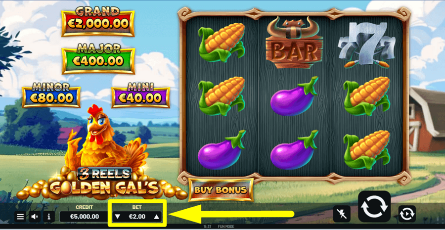 Golden Gals 3 Reels Bet Value