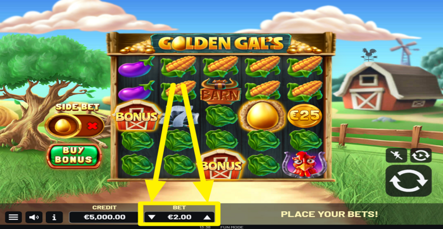 Golden Gals Adjust Bet