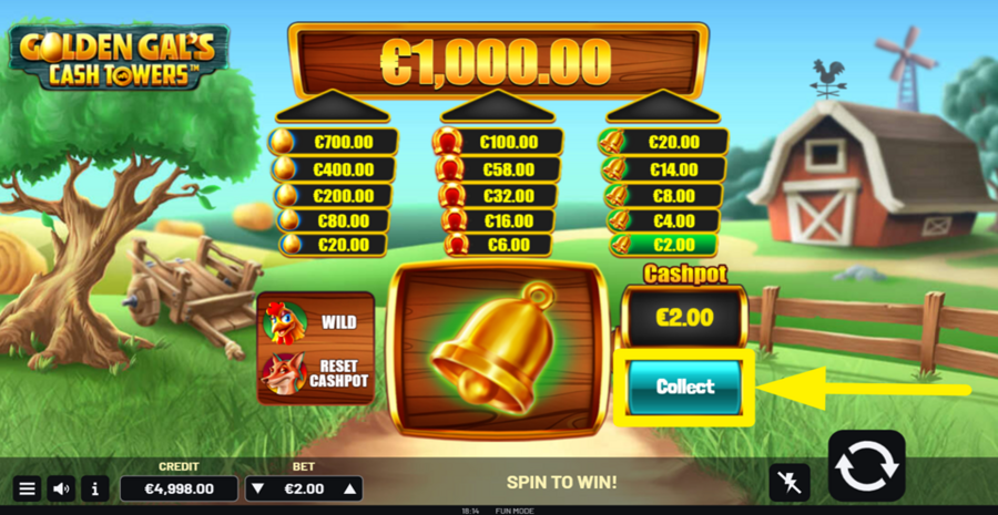 Golden Gals Cash Towers Cash Collect