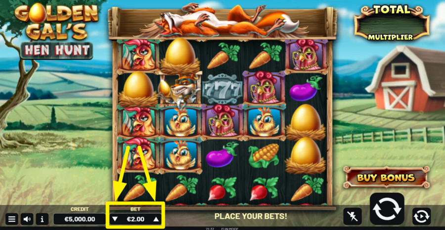 Golden Gals Hen Hunt Adjust Bet