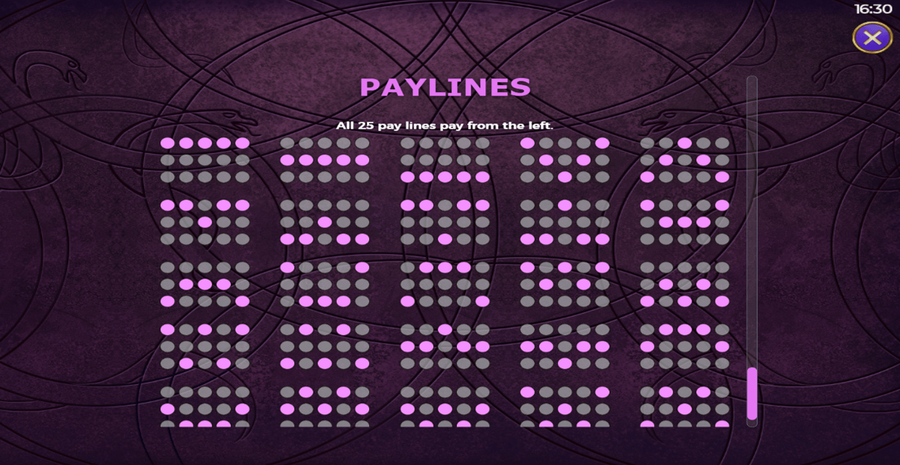 Golden Gorgon Paylines