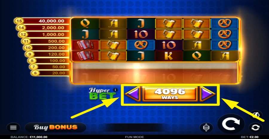 Golden Kegs 50k Adjust Bet Level