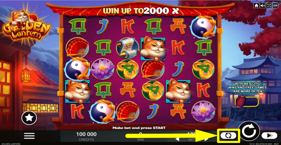 Golden Lantern Autoplay Feature