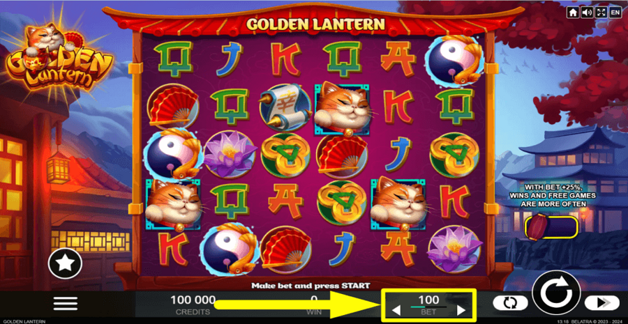 Golden Lantern Bet Value