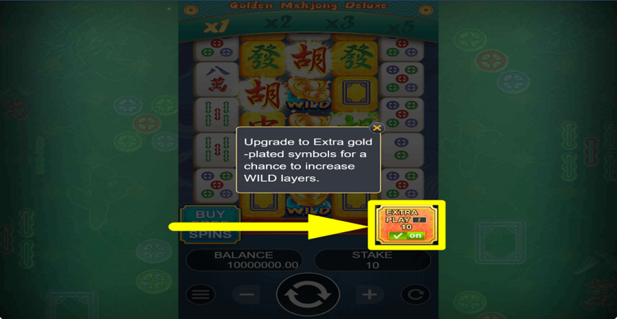 Golden Mahjong Deluxe Extra Play Feature