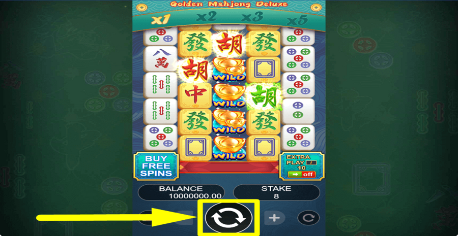 Golden Mahjong Deluxe Spin Button