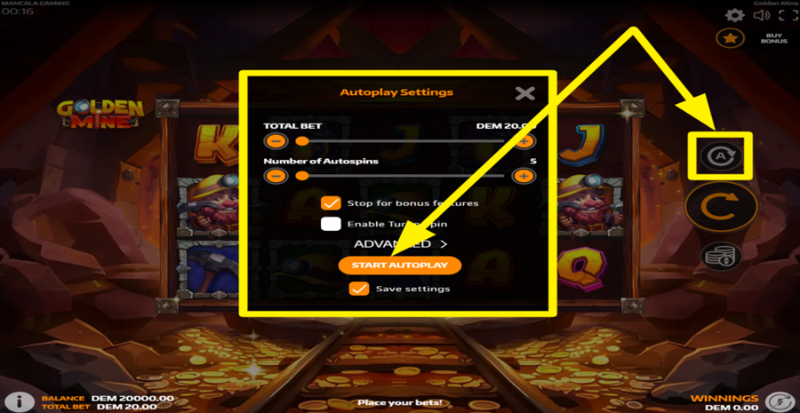 Golden Mine Autoplay