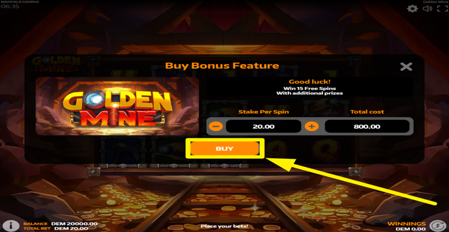 Golden Mine Buy Bonus