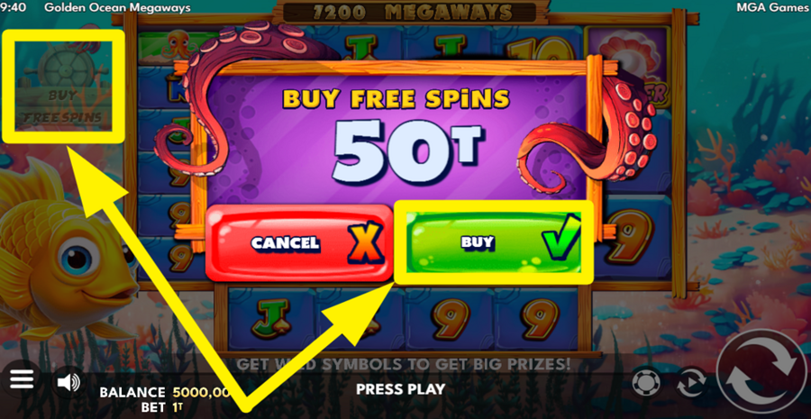 Golden Ocean Megaways Buy Free Spins