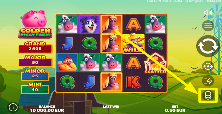Golden Piggy Farm Adjust Bet