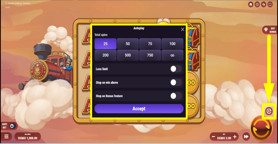 Golden Railway Journey Autoplay Feature
