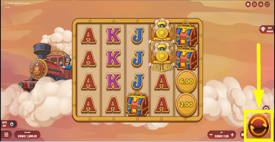 Golden Railway Journey Spin Button