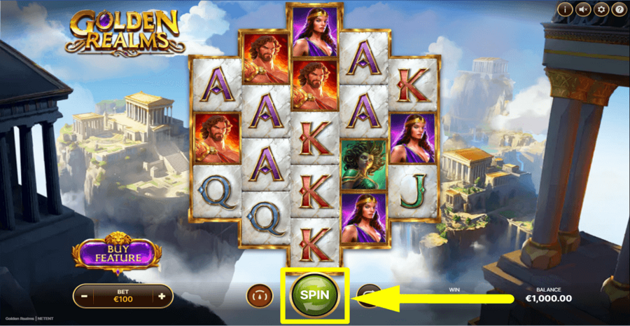 Golden Realms Spin Button