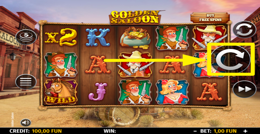 Golden Saloon Spin Button