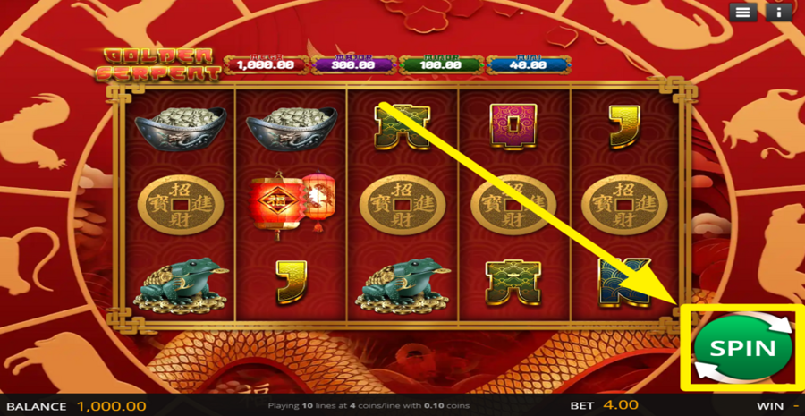 Golden Serpent Spin Button