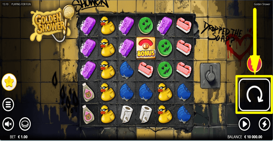 Golden Shower Spin Button