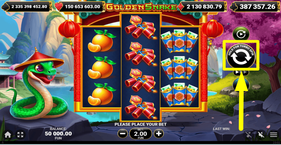 Golden Snake Spin Button