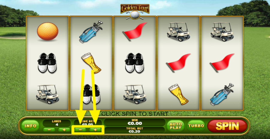 Golden Tour Adjust Bet Per Line