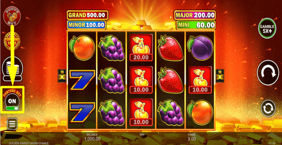 Golden Winner Grand Chance Fortune Bet Feature
