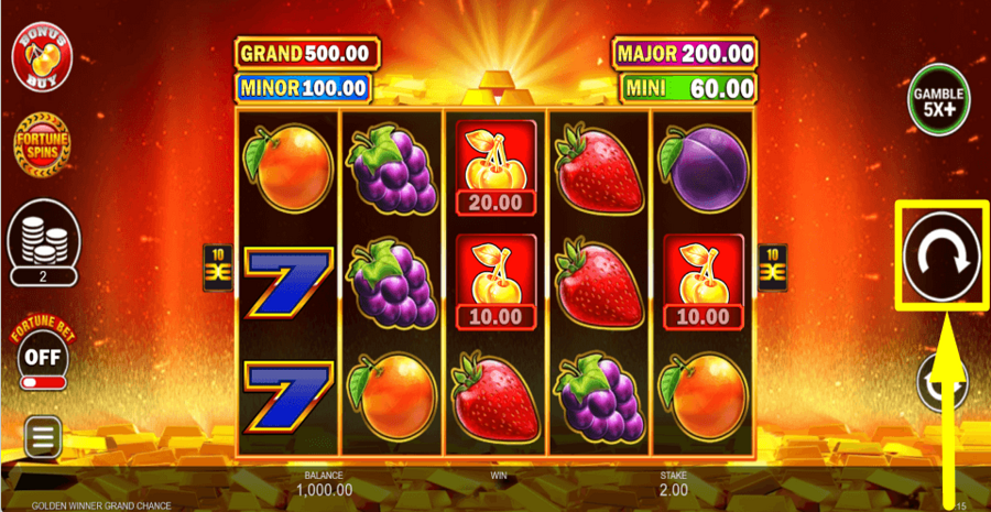 Golden Winner Grand Chance Spin Button