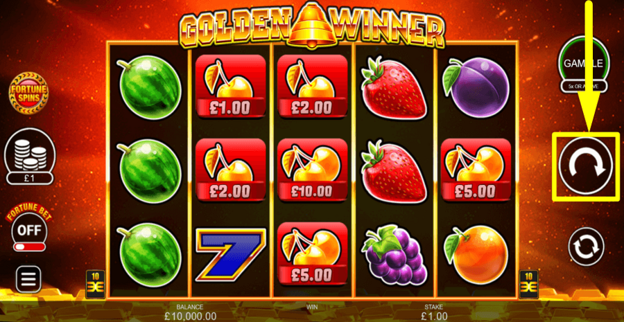Golden Winner Spin Button