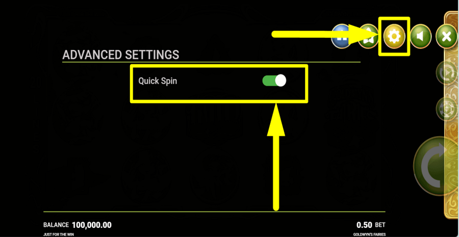 Goldwyns Fairies Quick Spin Feature