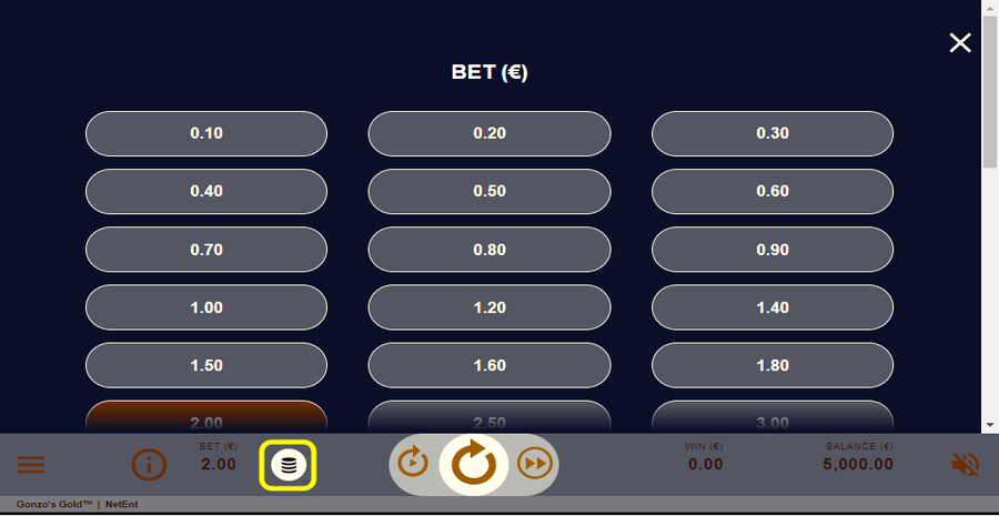 Gonzos Gold Bet Select