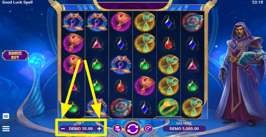 Good Luck Spell Adjust Bet