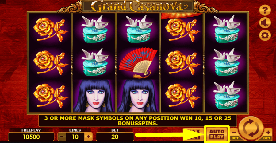 Grand Casanova Autoplay Feature