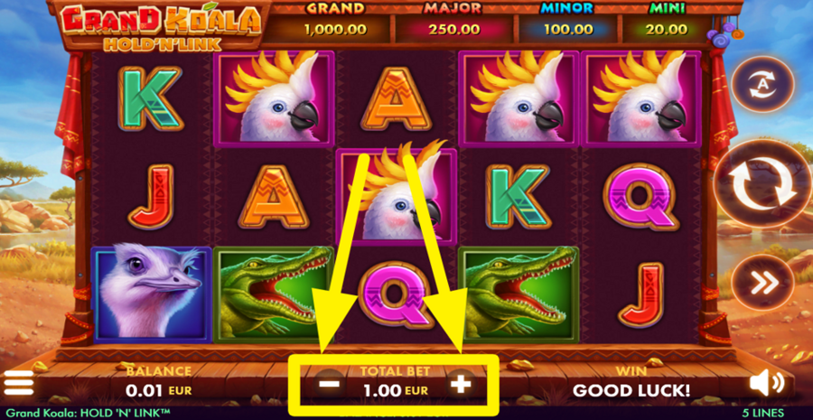 Grand Koala Hold N Link Adjust Bet