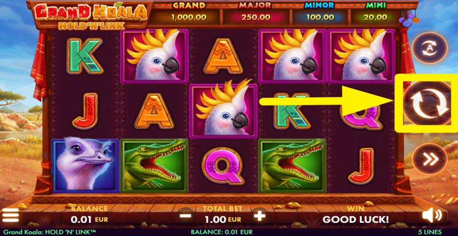 Grand Koala Hold N Link Spin Button