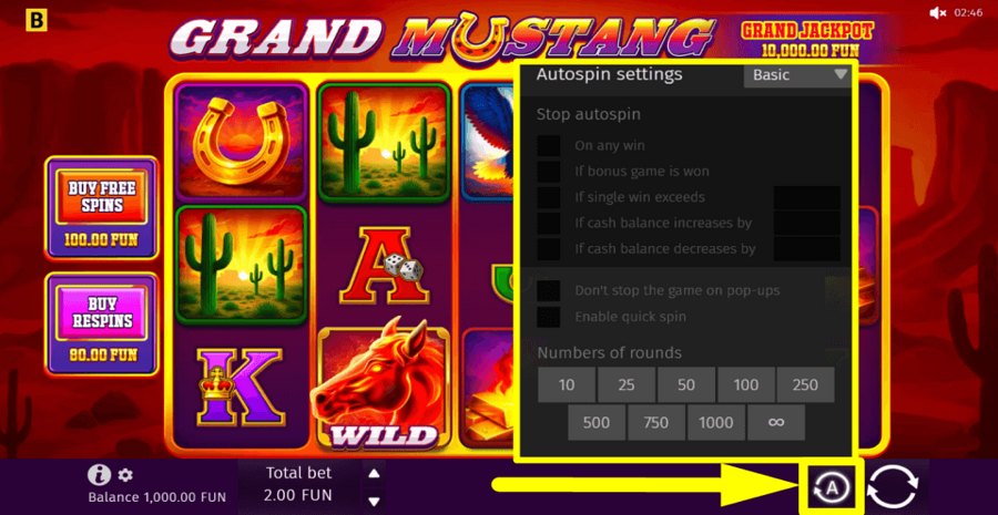 Grand Mustang Autoplay Feature