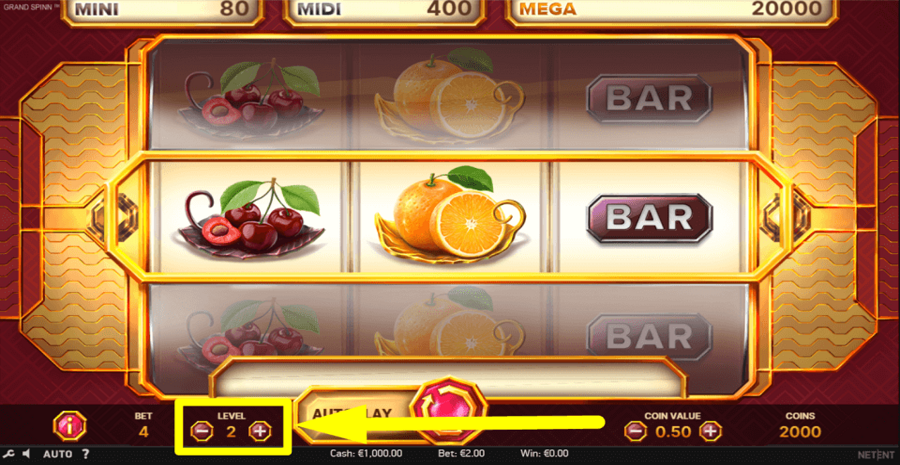 Grand Spinn Bet Level