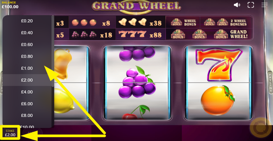 Grand Wheel Adjust Bet