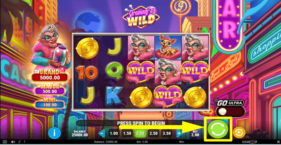 Grannys Wild Spin Button