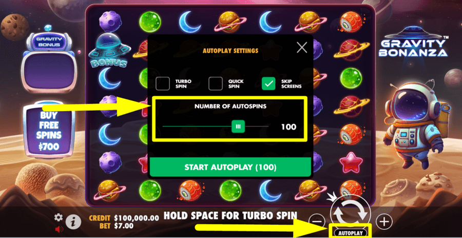 Gravity Bonanza Autoplay Feature
