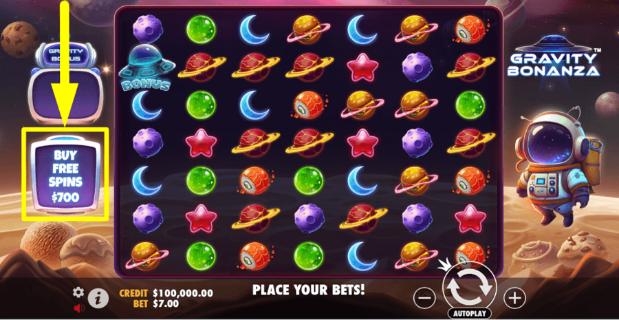 Gravity Bonanza Buy Feature