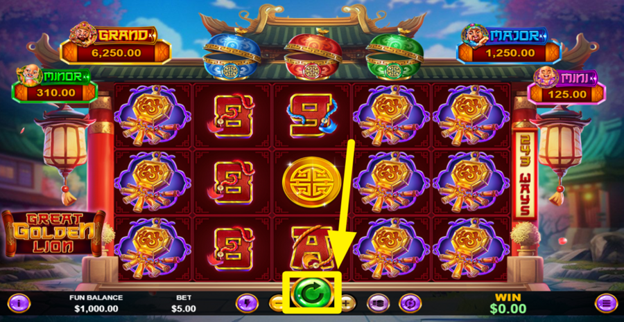 Great Golden Lion Spin Button