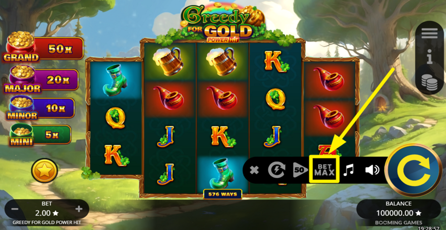 Greedy For Gold Power Hit Max Bet