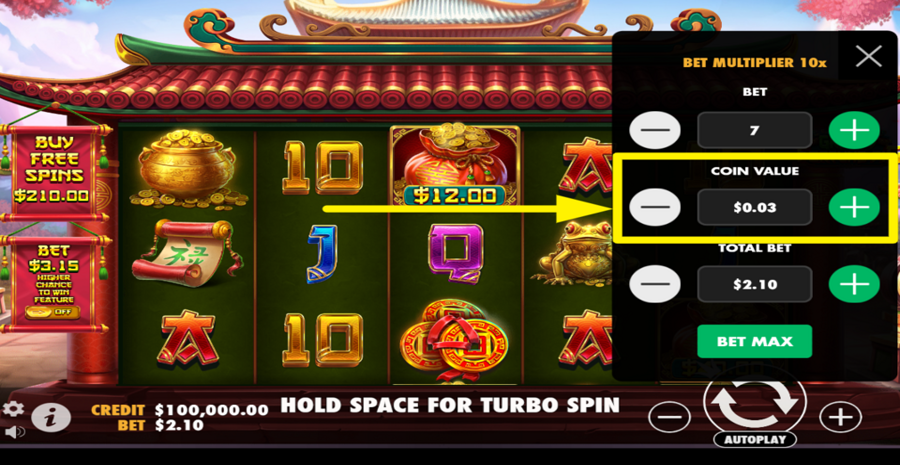 Greedy Fortune Pig Adjust Coin Value