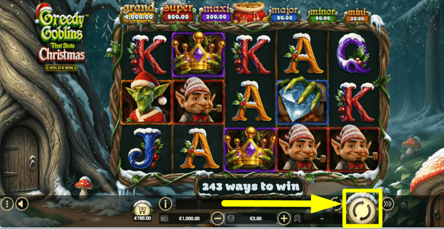 Greedy Goblins That Stole Christmas Hold And Win Spin Button